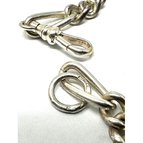 303 - 925 silver double albert watch chain weight 50.5g