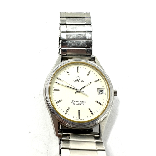 Vintage stainless steel omega Seamaster quartz gents wristwatch