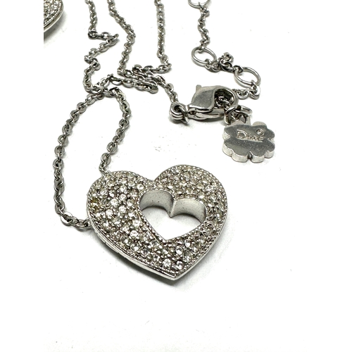 442 - Dior heart pendant necklace & earring set