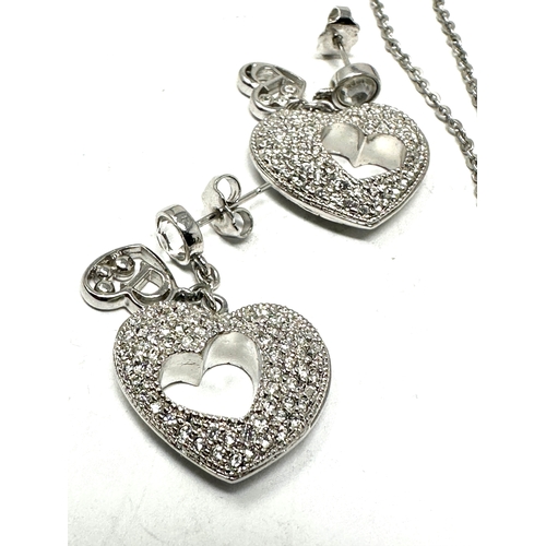 442 - Dior heart pendant necklace & earring set