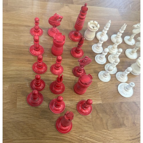 469 - Selection of victorian chess pieces