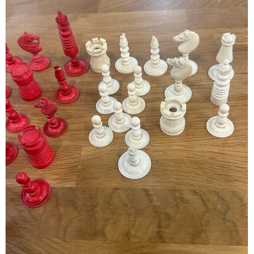 469 - Selection of victorian chess pieces