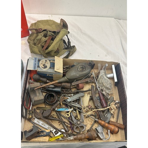 214 - Selection of vintage tools and camping stove