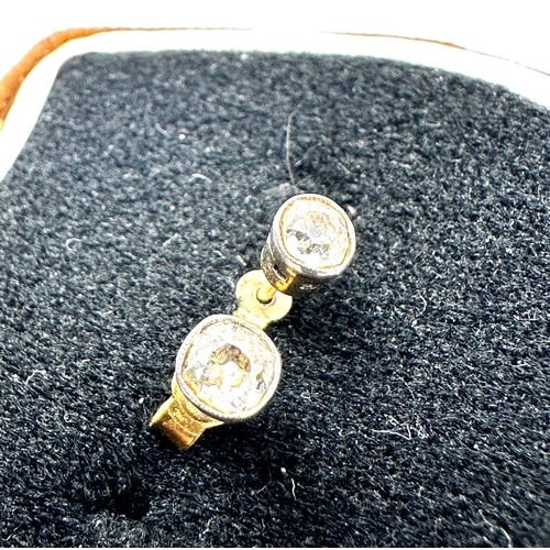 62 - vintage old cut diamond earrings each diamond measures approx 4.5mm dia est 0.70 ct diamonds