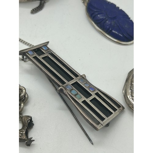 431 - Large selection of silver jewellery includes silver and enamel etc