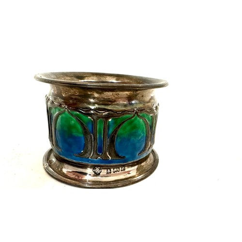 418 - Antique silver and enamel william Hatton and sons napkin ring