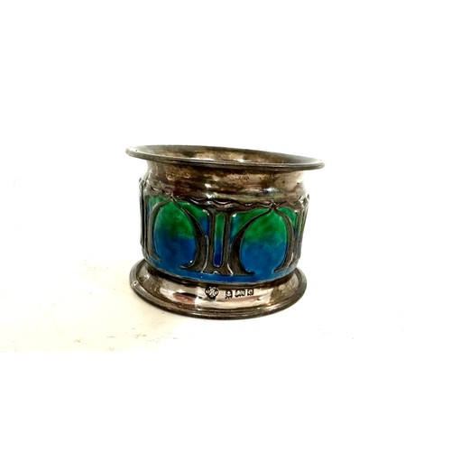 418 - Antique silver and enamel william Hatton and sons napkin ring