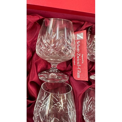 99 - Set of 6 Schott Zwiesel Germany brandy glasses in original box