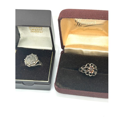 545 - Large selection of boxed silver, stone set and costume rings