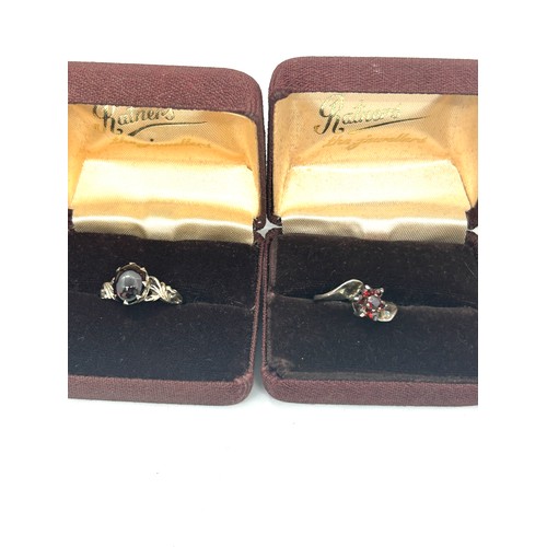 545 - Large selection of boxed silver, stone set and costume rings