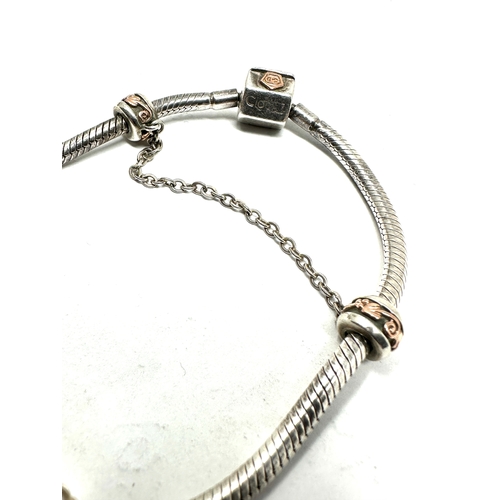 307 - Silver Clogau Rose Gold Bracelet with 3 Charms