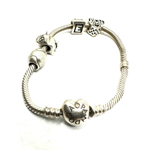 309 - silver pandora snake bracelet & charms