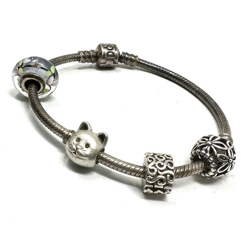 310 - silver pandora snake bracelet & charms