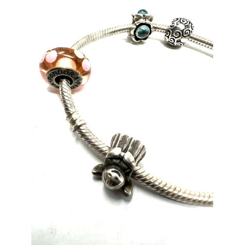 312 - silver pandora snake bracelet & charms