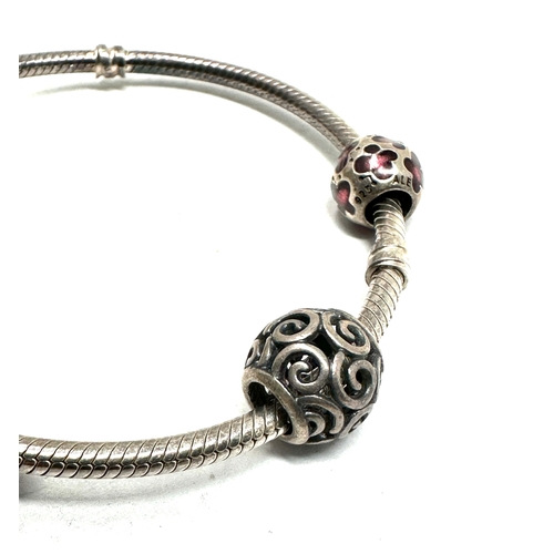 314 - silver pandora snake bracelet & charms