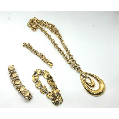 547 - Selection of Monet gold coloured costume jewellery