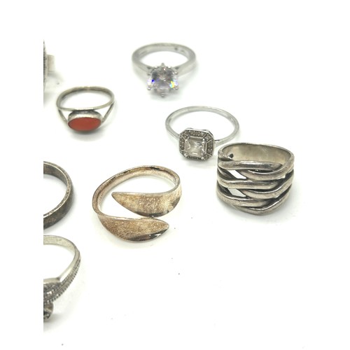 423 - Large selection of silver rings