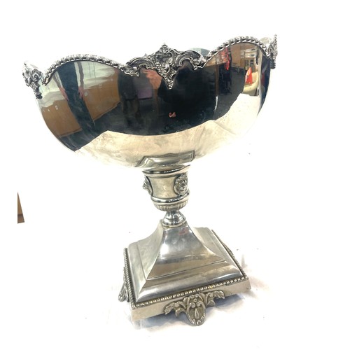 370 - Vintage silver plated punch bowl measures approx 16 inches tall by 15 inches diameter