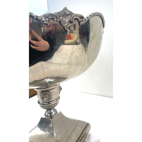 370 - Vintage silver plated punch bowl measures approx 16 inches tall by 15 inches diameter