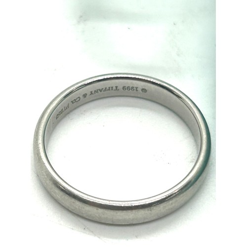 541 - Gents silver Tiffany and co wedding band, with dust bag ring size Z/ Z+