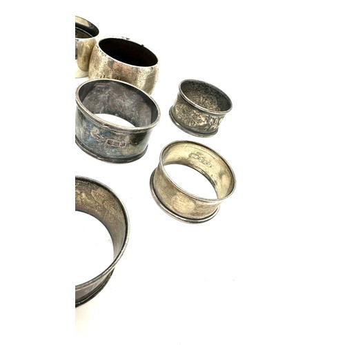 376 - Selection of 10 silver napkin rings total weight 202grams