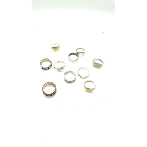 424 - Large selection of silver rings