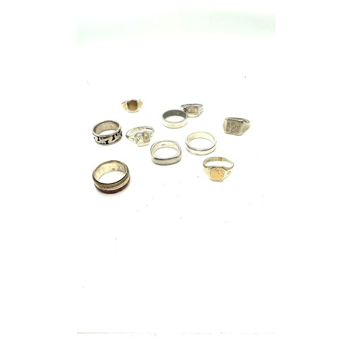 424 - Large selection of silver rings