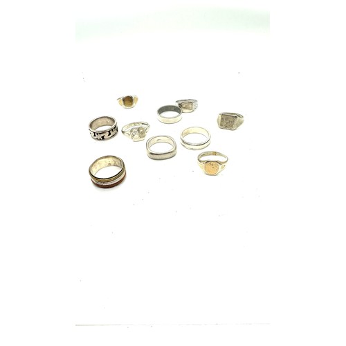 424 - Large selection of silver rings