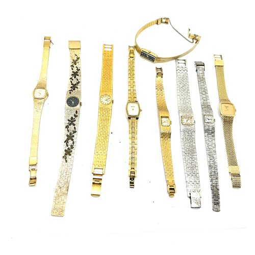 508 - Selection of gold toned ladies wrist watches, untested