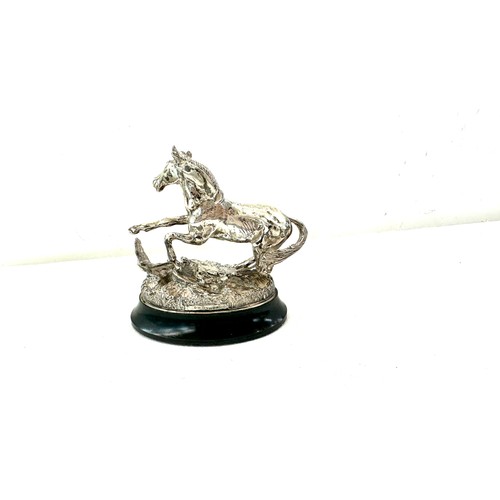 417 - Hallmarked silver horse figure on a stand,Startled yearling by Geoffery Snell