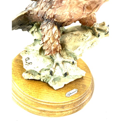 105 - Giuseppe Armani Capodimonte golden eagle figurine measures approximately 12 inches by 15 inches