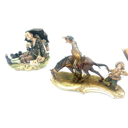 139 - 2 Vintage Capodimonte figures includes knight on horse with man