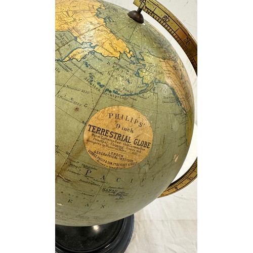 77 - Vintage Phillips 9 inch Terrestrial globe