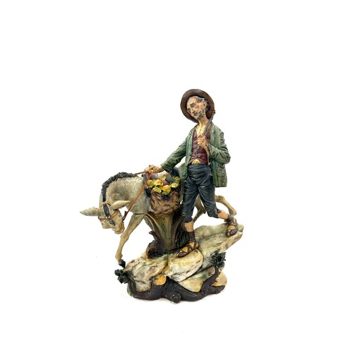 129 - Large vintage capodimonte Figure of a man on a horse, a/f