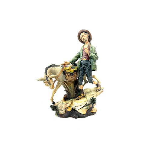 129 - Large vintage capodimonte Figure of a man on a horse, a/f