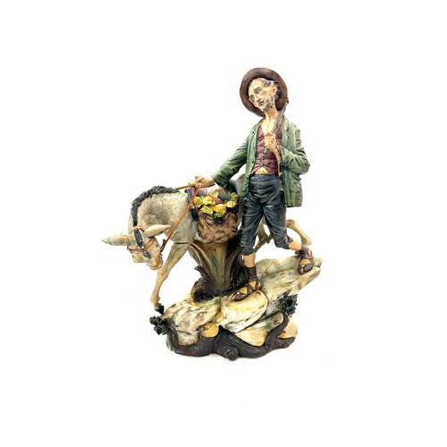 129 - Large vintage capodimonte Figure of a man on a horse, a/f