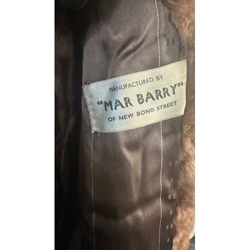 218 - 2 Ladies vintage fur coats, one marked by Mar Barry of New Bond Street