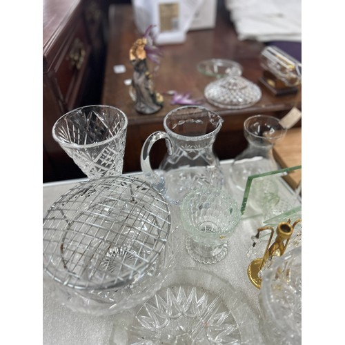 188 - Selection of vintage glassware to include cutglass etc, items to include decanters, storage bottles ... 