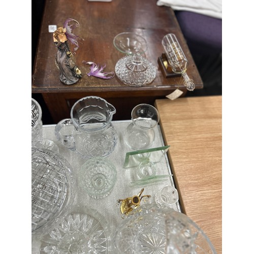 188 - Selection of vintage glassware to include cutglass etc, items to include decanters, storage bottles ... 