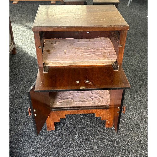 322 - Walnut art deco record cabinet measures approx 31 inches tall by 19 inches wide and 17 deep