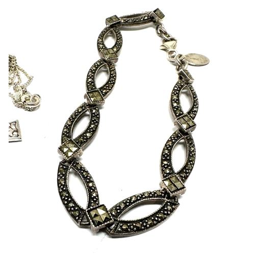 237 - selection of silver jewellery includes pendant necklaces & bracelet earrings etc weight 42g