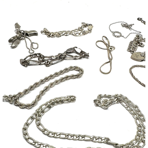 242 - selection of silver jewellery includes necklace bracelets  etc weight 64g