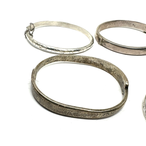 246 - selection of 5 silver bangles weight 60g