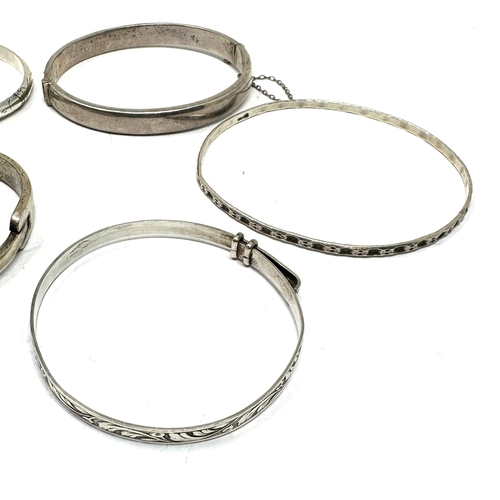 246 - selection of 5 silver bangles weight 60g