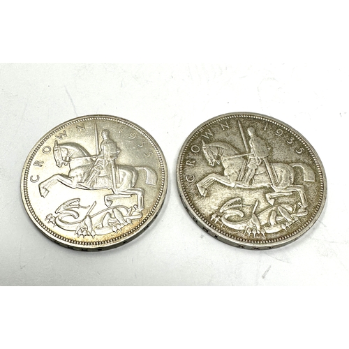 389 - 2 silver 1935 george V crowns