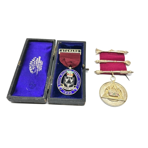 350 - 2 silver masonic jewels