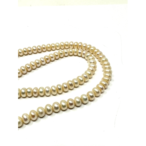 80 - 14ct gold clasp pearl necklace measures approx 52cm long weight 36g