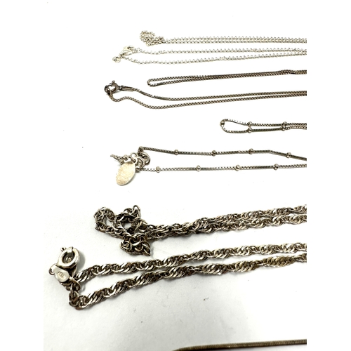 259 - selection of silver chain necklaces inc pandora chain weight 22g