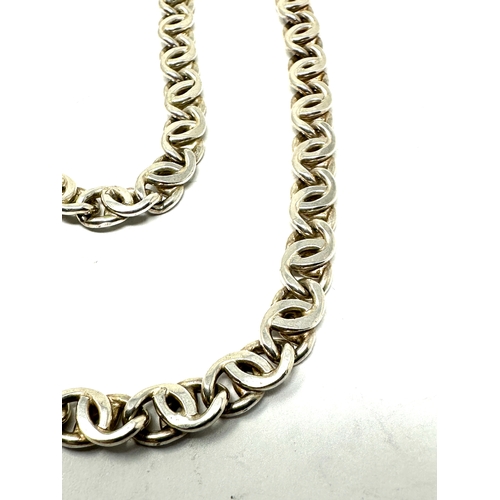 262 - Chunky silver entwined link necklace chain weight 66g  measures approx 60cm long