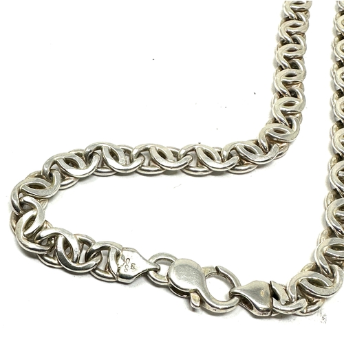 262 - Chunky silver entwined link necklace chain weight 66g  measures approx 60cm long